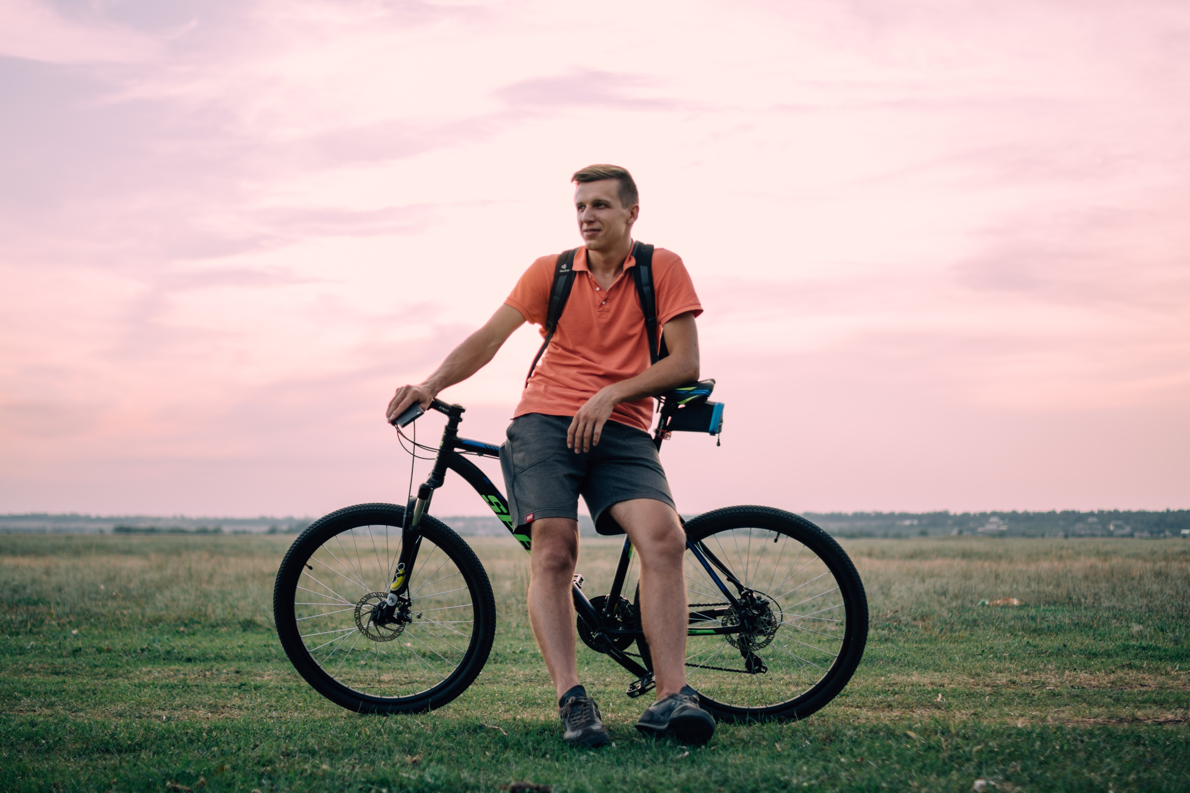 Man with bicycle